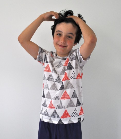 camiseta running niños triangulos triangles Hoopoe Running Apparel