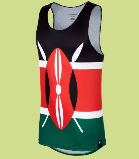 Camiseta running tirantes maasai kenia Hoopoe Running Apparel